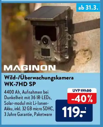 Aldi Nord Maginon Wild/Überwachungskamera WK-7HD SP Angebot