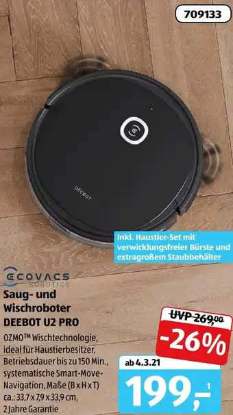 Aldi Süd Ecovacs Saug und Wischroboter Deebot U2 Pro Angebot