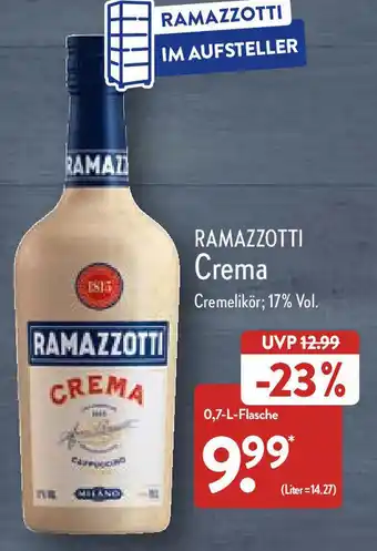 Aldi Nord Ramazzotti Crema 0,7L Flasche Angebot