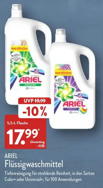 Aldi Nord Ariel Flüssigwaschmittel 5,5L Flasche Angebot