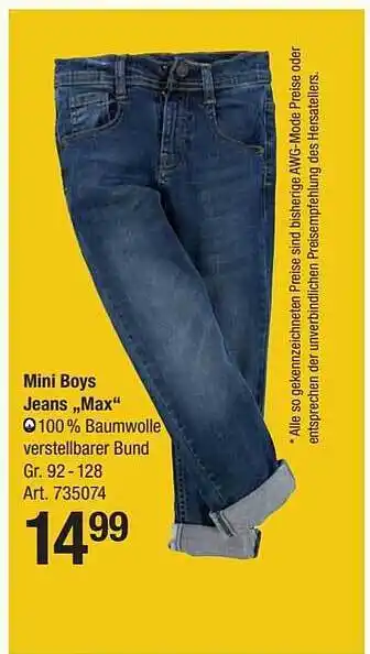 AWG Mode Mini Boys Jeans „max“ Angebot