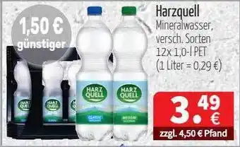 Getränke Quelle Harzquell Mineralwasser Angebot