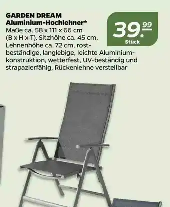 NETTO Garden Dream Aluminium-hochlehner Angebot