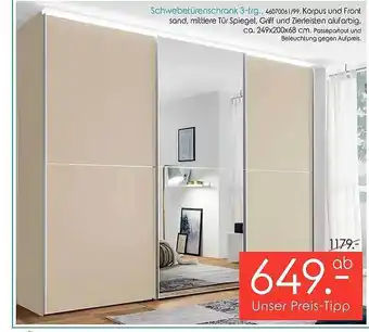 Schaffrath Schwebetürenschrank 3trg Angebot