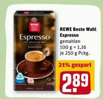 REWE Kaufpark Rewe Beste Wahl Espresso Angebot