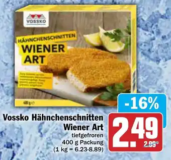 AEZ Vossko Hähnchenschnitten Wiener Art 400g Packung Angebot