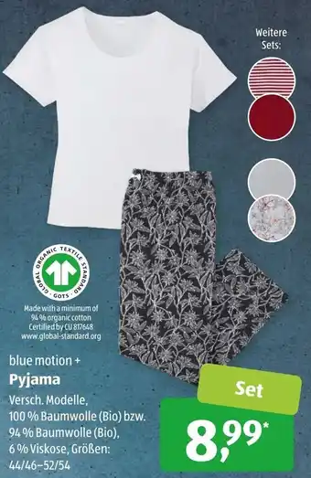 Aldi Süd Blue motion Pyjama Angebot