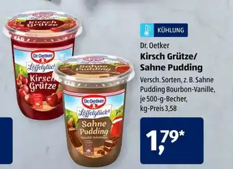 Aldi Süd Dr. Oetker Kirsch Grütze / Sahne Pudding Angebot