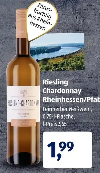 Aldi Süd Riesling Chardonnay Rheinhessen / Pfalz Angebot