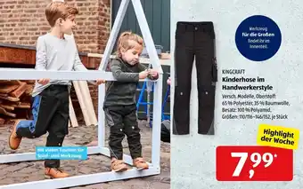 Aldi Süd Kingcraft Kinderhose im Handwerkerstyle Angebot