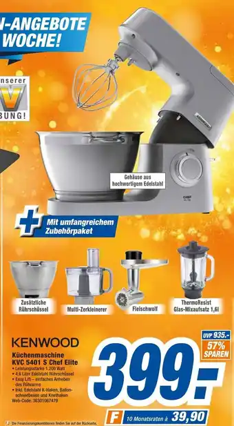 expert Octomedia Kenwood Küchenmaschine KVC 5401 S Chef Elite Angebot