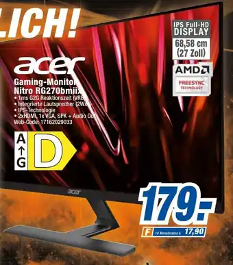 expert Octomedia Acer Gaming Monitor Nitro RG270bmiix Angebot