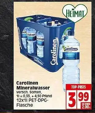 Elli Markt Carolinen Mineralwasser Angebot