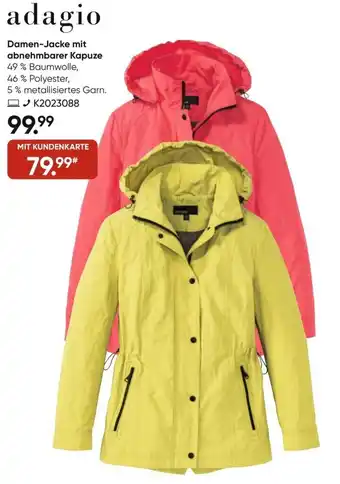 Galeria Adagio Damen Jacke mit abnehmbarer Kapuze Angebot