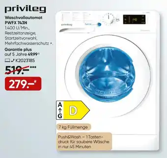 Galeria Privileg Waschvollautomat PWFX 743N Angebot