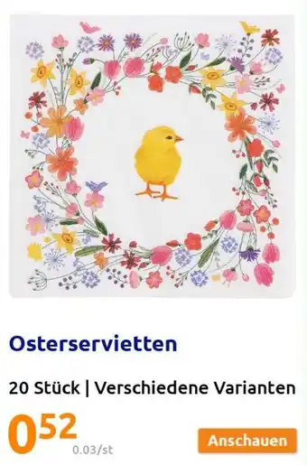 Action Osterservietten 20 Stück Angebot