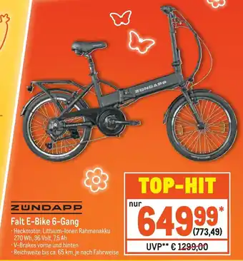 METRO Zundapp Falt E-Bike 6 Gang Angebot