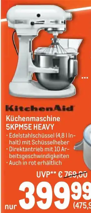 METRO KitchenAid Küchenmaschine 5KPM5E Heavy Angebot