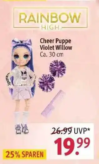 Rossmann Rainbow High Cheer Puppe Violet Willow Angebot