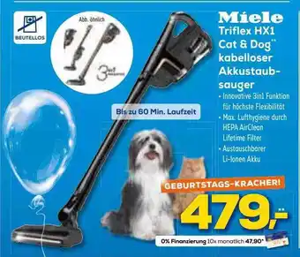 Euronics XXL Miele Triflex Hx1 Cat & Dog Kabelloser Akkustaubsauger Angebot