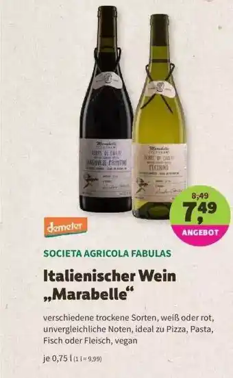 Denns BioMarkt Societa Agricola Fabulas Italienischer Wein „marabelle“ Angebot