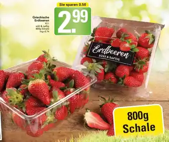 WEZ Griechische Erdbeeren 800g Schale Angebot