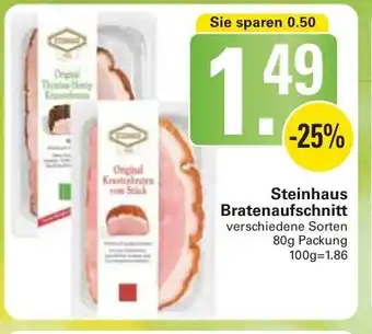 WEZ Steinhaus Bratenaufschnitt 80g Packung Angebot