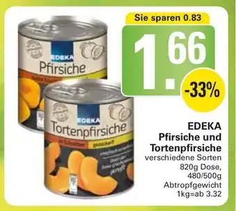 WEZ Edeka Pfirsiche und Tortenpfirsiche 820g Dose Angebot