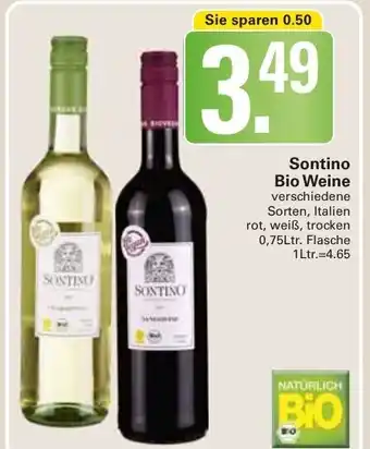 WEZ Sontino Bio Weine 0,75L Flasche Angebot