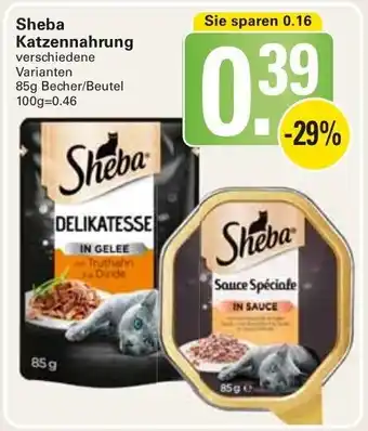 WEZ Sheba Katzennahrung 85g Becher/Beutel Angebot