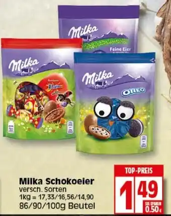 Elli Markt Milka Schokoeier 86/90/100g Beutel Angebot