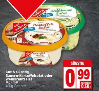 Elli Markt Gut & Günstig Bauern Kartoffelsalat oder Weißkrautsalat 400g Becher Angebot