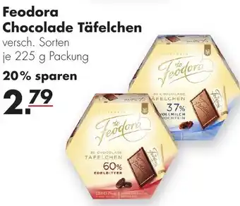 Handelshof Feodora Chocolade Täfelchen 225g Packung Angebot