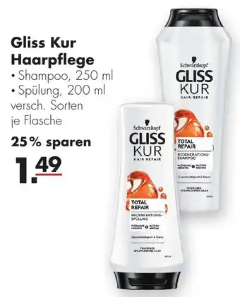 Handelshof Gliss Kur Haarpflege Shampoo 250ml oder Spülung 200 ml Angebot