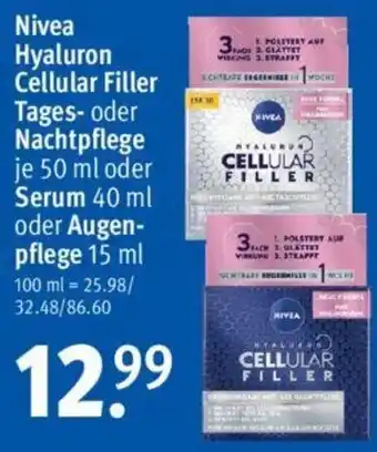 Rossmann Nivea Hyaluron Cellular Filler Tages oder Nachtpflege 50 ml oder Serum 40 ml oder Augenpflege 15 ml Angebot