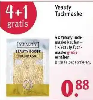 Rossmann Yeauty Tuchmaske 4+1 Gratis Angebot