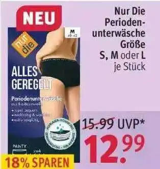 Rossmann Nur Die Perioden-unterwäsche Größe S M Oder L Angebot