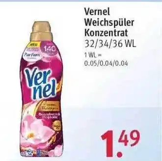 Rossmann Vernel Weichspüler Konzezntrat Angebot