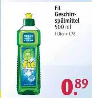 Rossmann Fit Geschirr-spülmittel Angebot