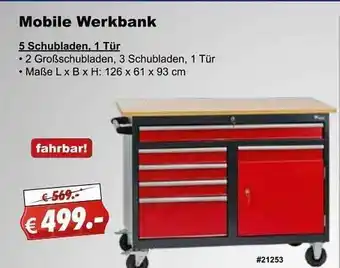 Stabilo Fachmarkt Mobile Werkbank 5 Schubladen 1 Tür Angebot