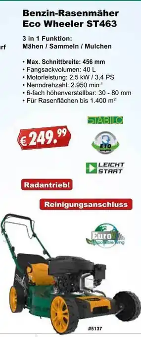 Stabilo Fachmarkt Benzin-rasenmäher Eco Wheeler ST463 Angebot