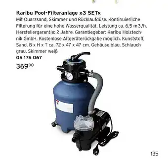 Tchibo Karibu Pool Filteranlage Angebot