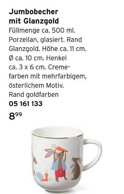 Jumbobecher Mit Glanzgold Angebot bei Tchibo