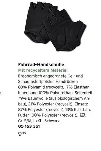 Tchibo Fahrrad-handschuhe Angebot