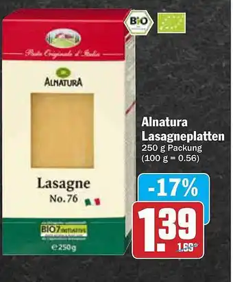 AEZ Alnatura Lasagneplatten Angebot