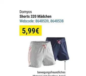 Decathlon Domyos Shorts 320 Mädchen Angebot