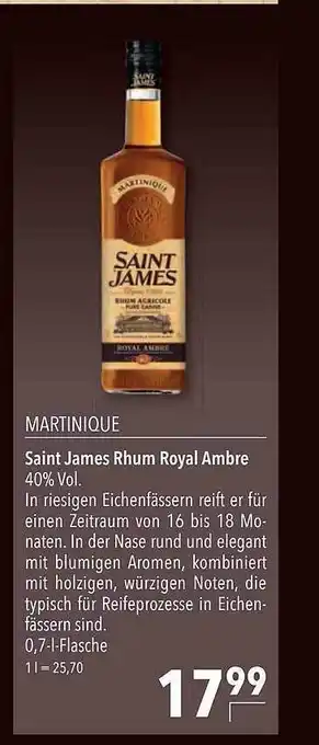 CITTI Markt Martinique Saint James Rhum Royal Ambre Angebot