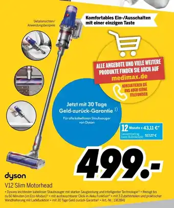 MEDIMAX Dyson Motorhead Slim | V12 Angebot