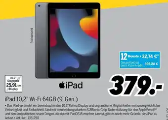 MEDIMAX Apple iPad 10.2 Wi-Fi 64Gb Gen.9 Angebot