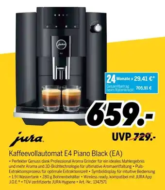 MEDIMAX Jura Kaffeevollautomat Piano Black | E4 Angebot